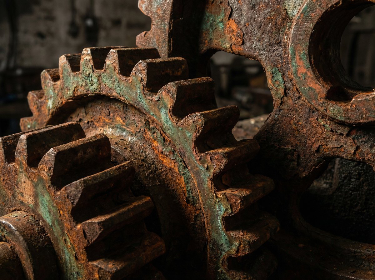 17c锈迹斑驳的齿轮艺术工业摄影